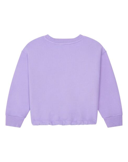 Sweat col rond en coton Lia parme