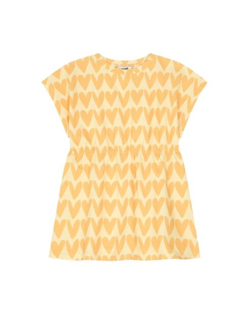Vestido corto Railey amarillo pálido en mezcla de algodón