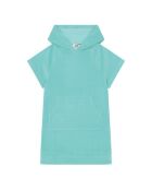 Vestido corto Niki en mezcla de algodón azul turquesa