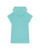 Vestido corto Niki en mezcla de algodón azul turquesa