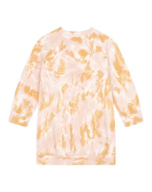Felpa girocollo Selena tie&dye in cotone rosa antico