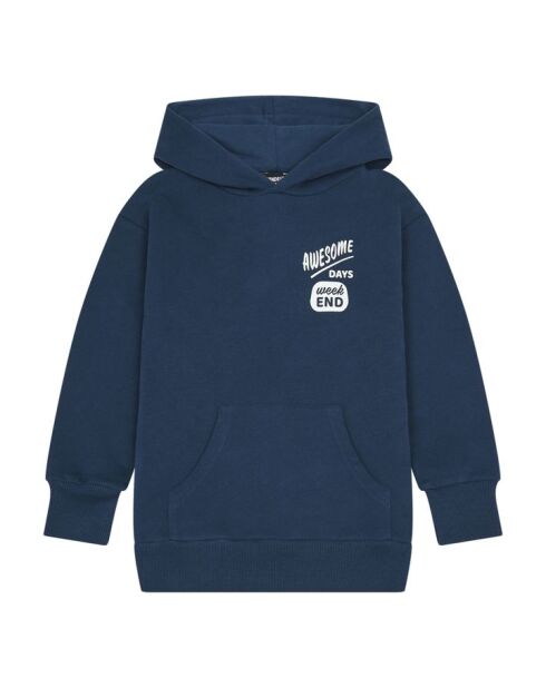 Sudadera con capucha de algodón azul torre