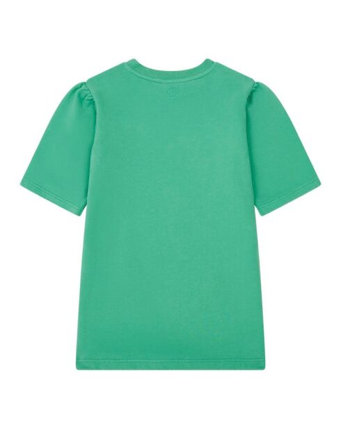 Vestido corto de algodón verde Selena