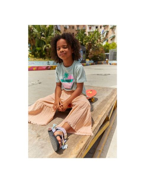 Pantalones sueltos de algodón Pink Birdy
