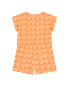 Orangefarbener Tiki-Playsuit aus Baumwollmischung
