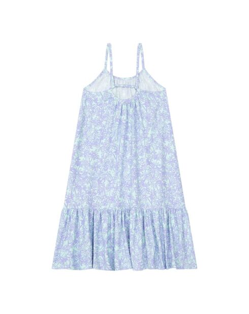 Vestido largo Danet en mezcla de algodón verde aguamarina