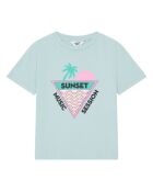 Camiseta Rosie de algodón de manga corta verde agua
