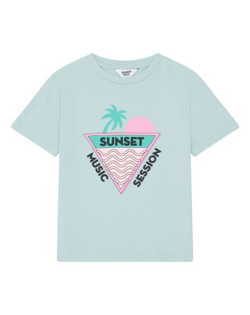 Camiseta Rosie de algodón de manga corta verde agua