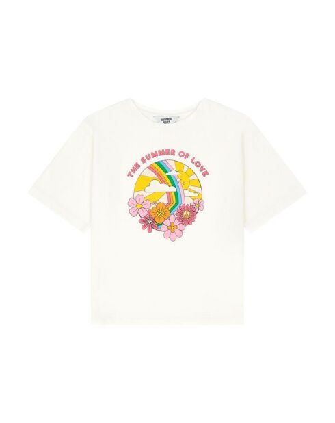 Camiseta Lourdes de manga corta de algodón blanca