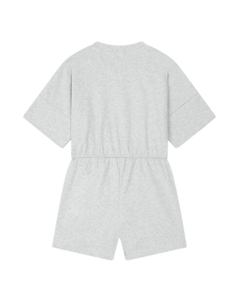 Playsuit Andrea aus Baumwolle in hellem Grau meliert