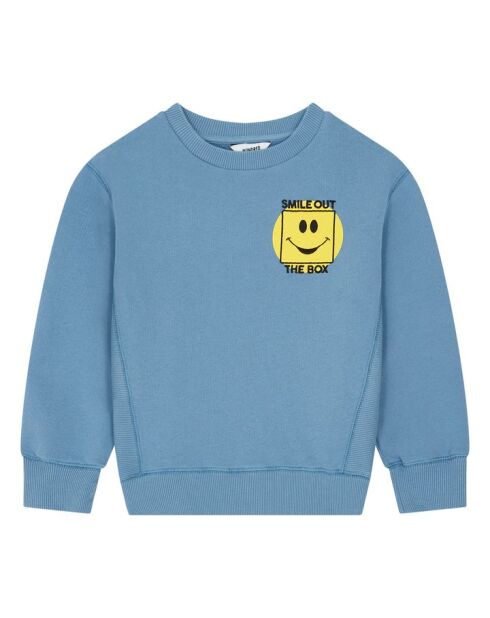 Sudadera Steve azul jean de algodón con cuello redondo