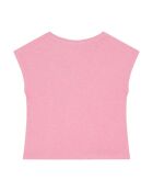 Camiseta rosa de manga corta de algodón Tara