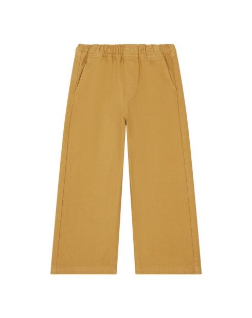 Pantalones rectos Slide de algodón beige