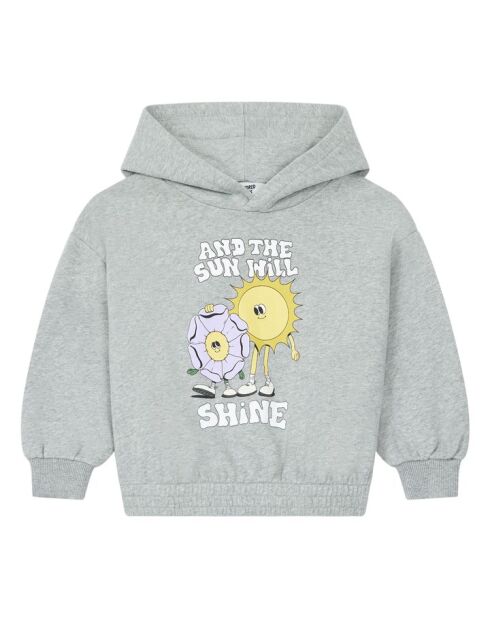 Sudadera con capucha Lazy de algodón gris jaspeado