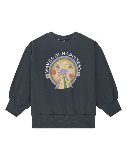 Sudadera Ronnie negra con cuello redondo en mezcla de algodón
