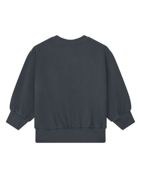 Ronnie zwart sweatshirt met ronde hals van katoenmix