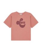Camiseta de manga corta de algodón rosa Lourdes