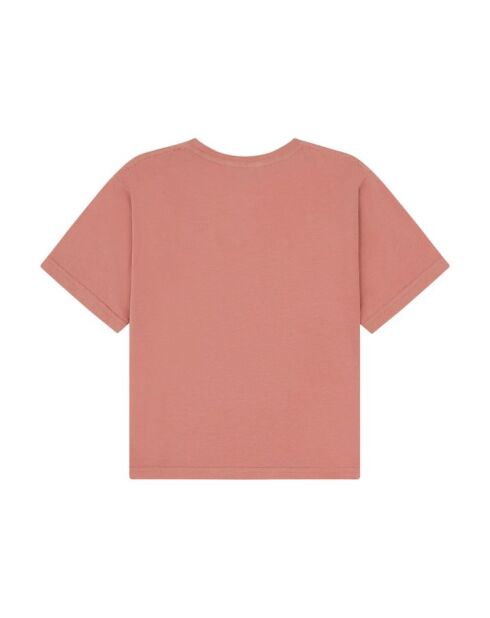 Camiseta de manga corta de algodón rosa Lourdes