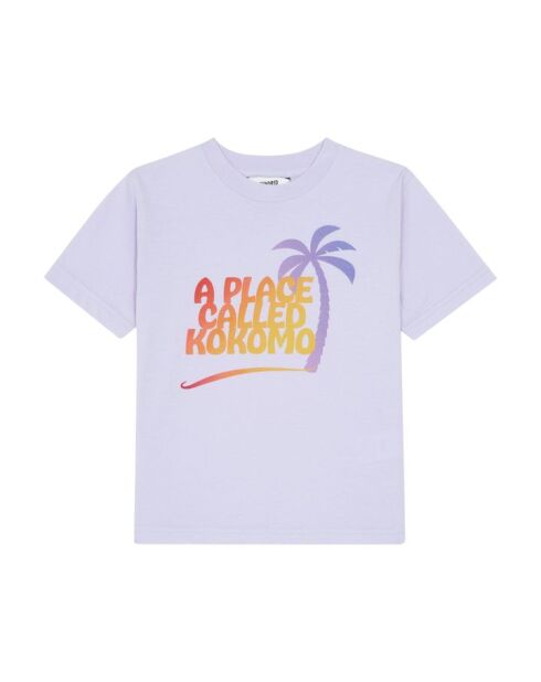 Camiseta de manga corta de algodón Rosie de color lila