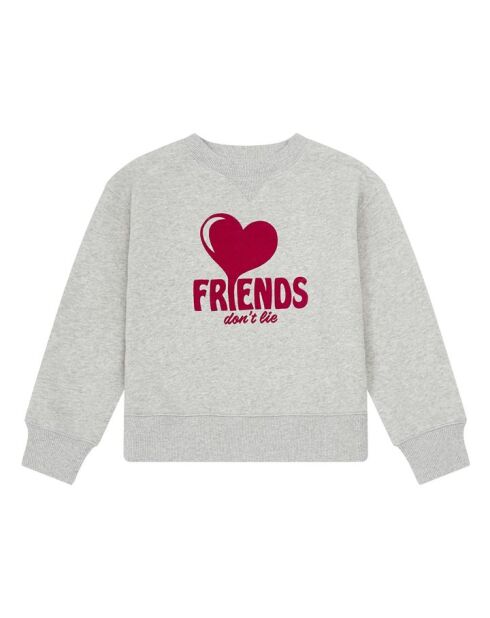 Sudadera Break de algodón gris jaspeado con cuello redondo