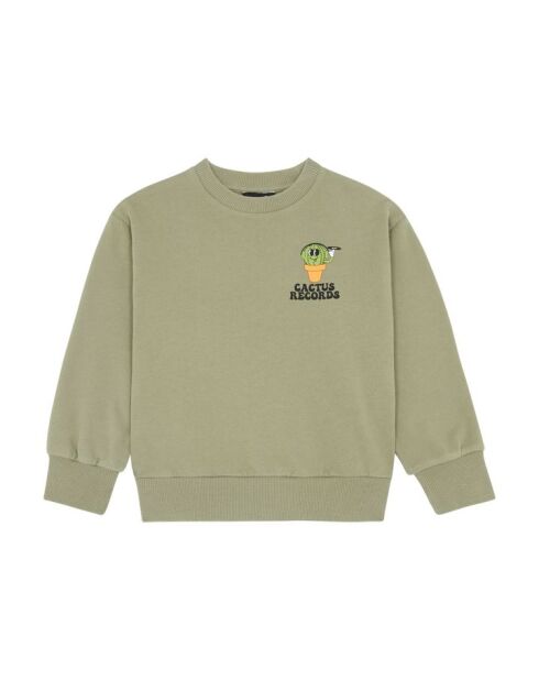 Sudadera Today de algodón con cuello redondo en verde caqui claro