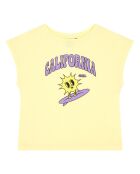Camiseta de manga corta de algodón Tara de color amarillo claro