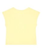 Camiseta de manga corta de algodón Tara de color amarillo claro