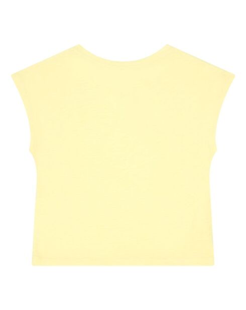 Camiseta de manga corta de algodón Tara de color amarillo claro