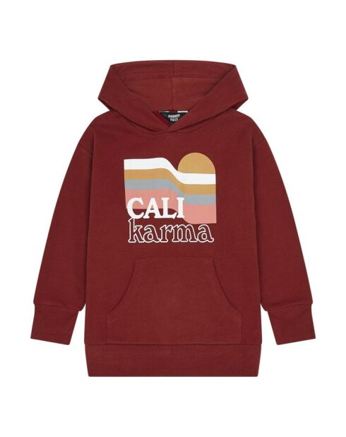 Sudadera con capucha Tower de algodón rojo oscuro
