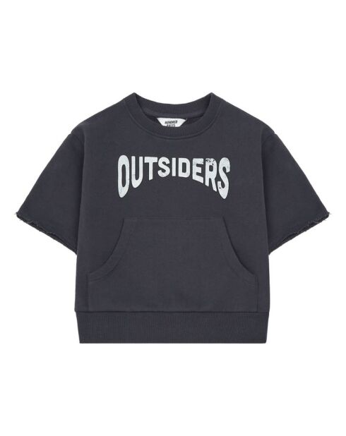 Sudadera Chris de algodón antracita con cuello redondo