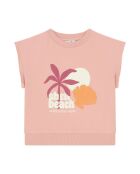 Camiseta en mezcla de algodón Milan rosa empolvado