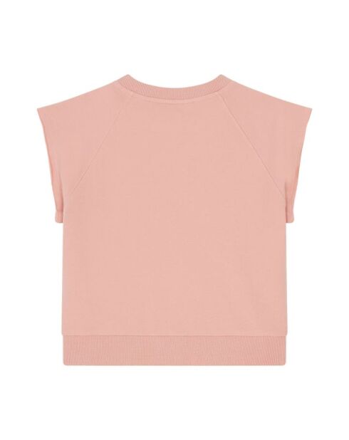 Camiseta en mezcla de algodón Milan rosa empolvado