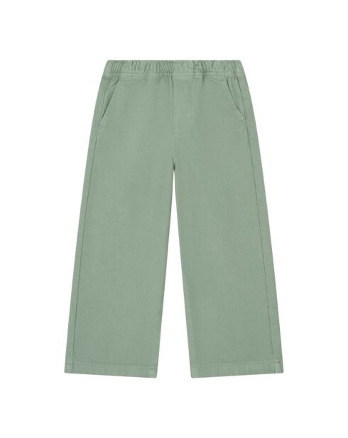 Pantalones rectos Slide de algodón verde agua