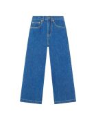 Botas Flare en mezcla de algodón vaquero azul oeste