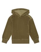 Sudadera con capucha Kais en mezcla de algodón verde caqui