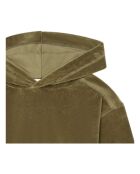 Sudadera con capucha Kais en mezcla de algodón verde caqui