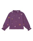 Blusa Nancy morada de algodón de manga larga