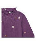 Blusa Nancy morada de algodón de manga larga