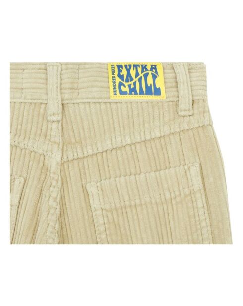 Pantalones West de terciopelo de algodón crema