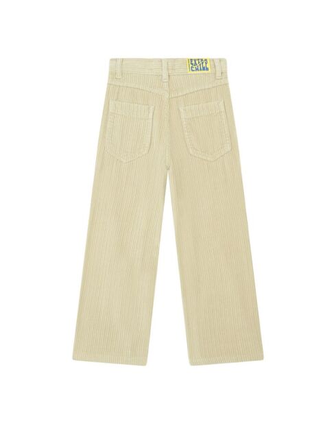 Cremefarbene Hose West aus Baumwollsamt
