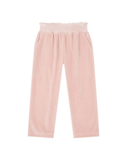 Pantaloni Laya in velluto misto cotone rosa cipria