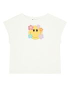 Camiseta blanca de manga corta de algodón Tara