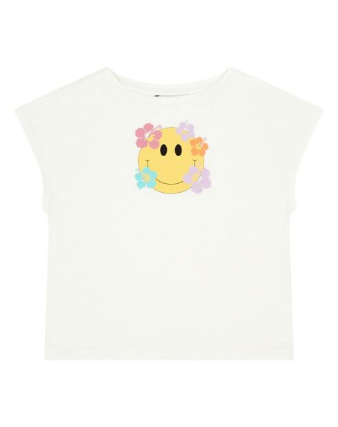 Camiseta blanca de manga corta de algodón Tara
