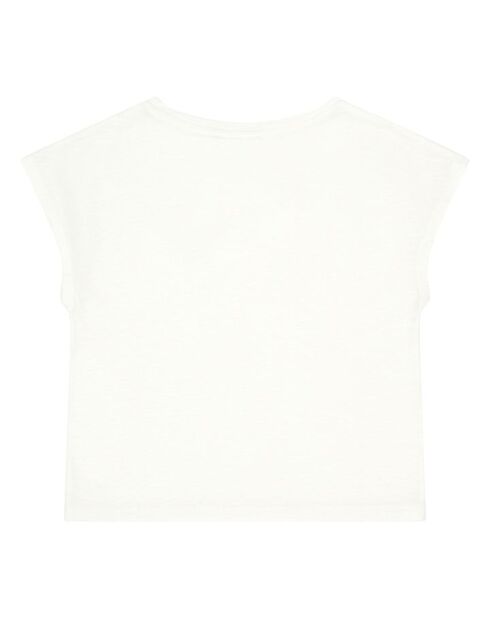 Camiseta blanca de manga corta de algodón Tara