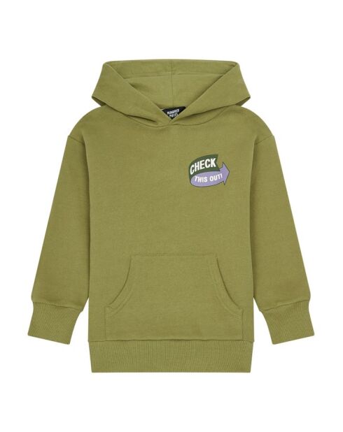 Sudadera con capucha de algodón verde torre