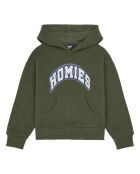 Sudadera cuadrada de algodón verde caqui