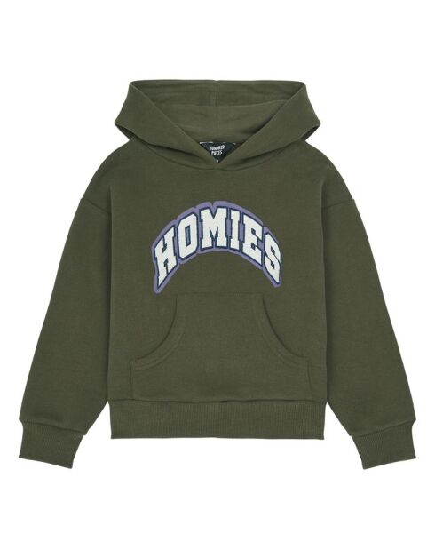Sudadera cuadrada de algodón verde caqui