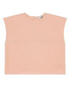 Top sin mangas de algodón rosa Sally