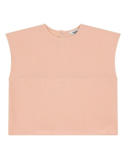 Top sin mangas de algodón rosa Sally