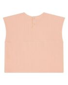 Top sin mangas de algodón rosa Sally